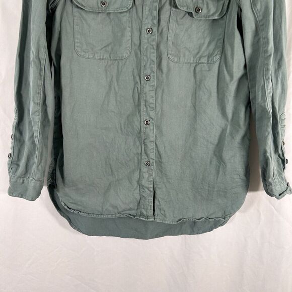 Madewell Jacket Women's Small Green Button Up Long Sleeve 100% Cotton - Picture 3 of 9